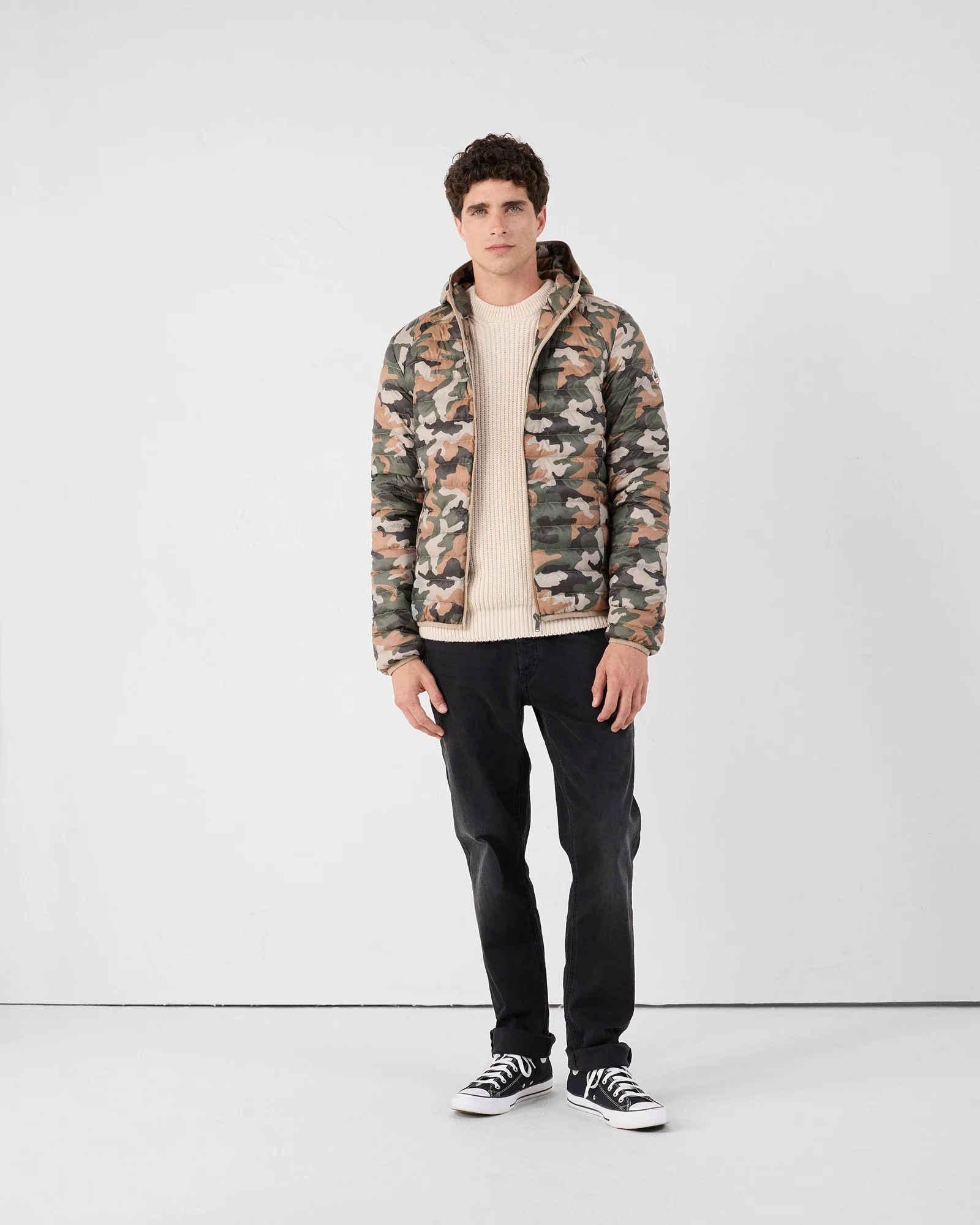 Doudoune légère à capuche Camo sucre roux Nico print - Image 3
