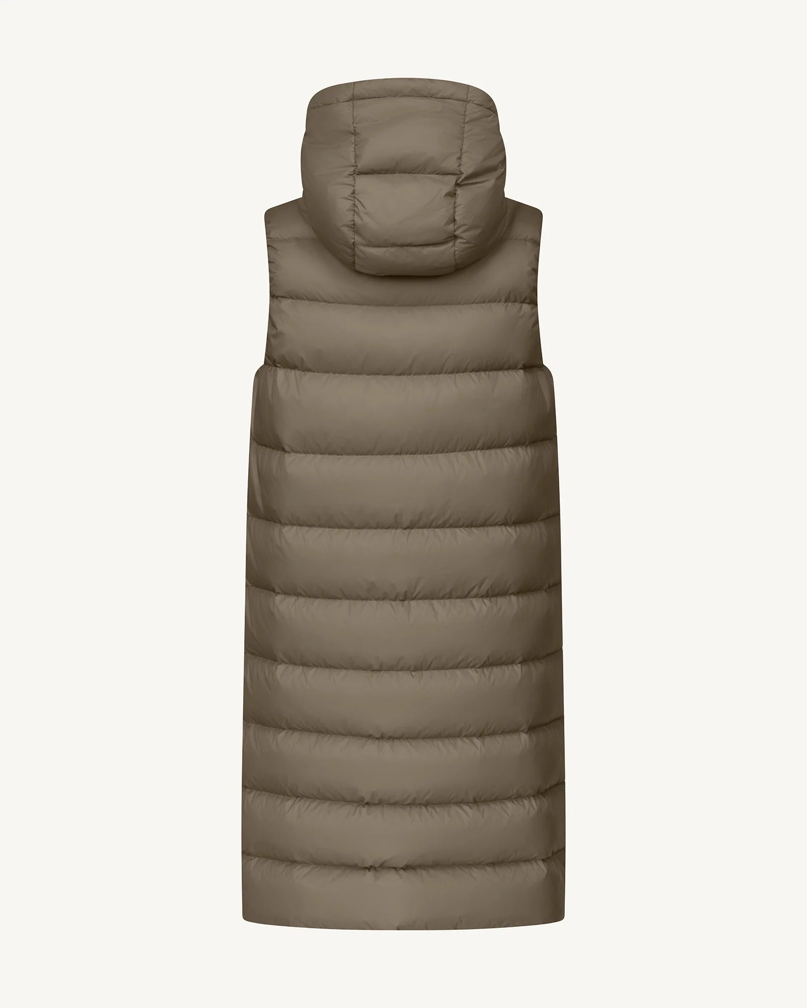 Doudoune longue sans manches Taupe Manon - Image 3